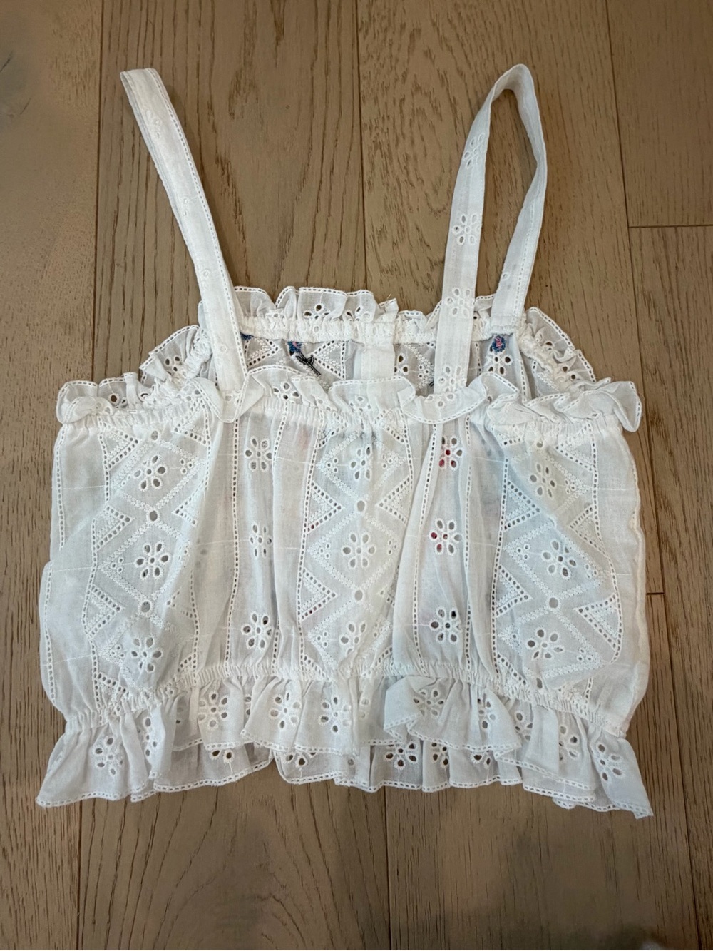 Forever 21 White Eyelet Embroidered Cropped Cami - Picture 2 of 3